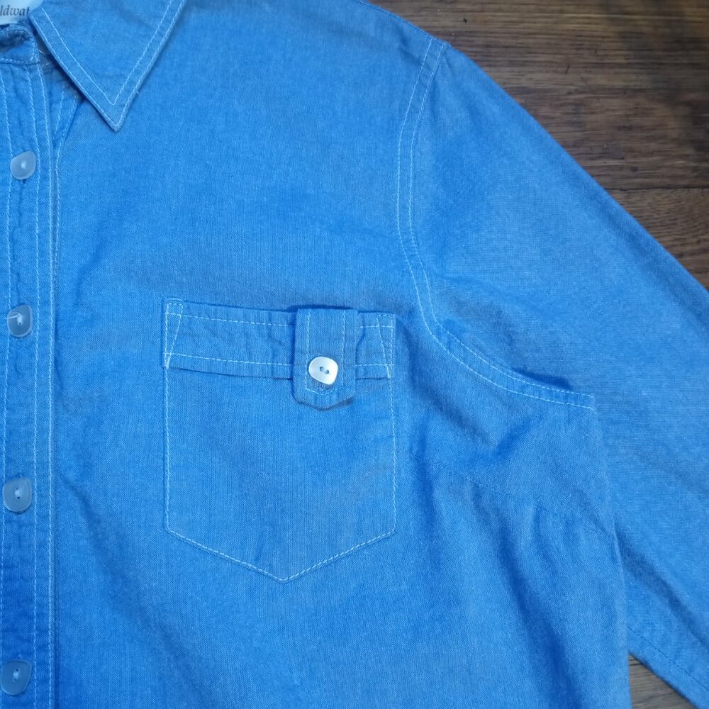 COLDWATER CREEK 3/4 sleeve chambray cotton shirt (LP) - Picture 4 of 12